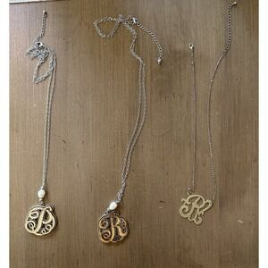 Monogram‎ Necklaces Lot Of 3